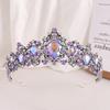 Baroque Retro Bridal Crown Purple Rhinestone Crown Headband Wedding Dress Headdress