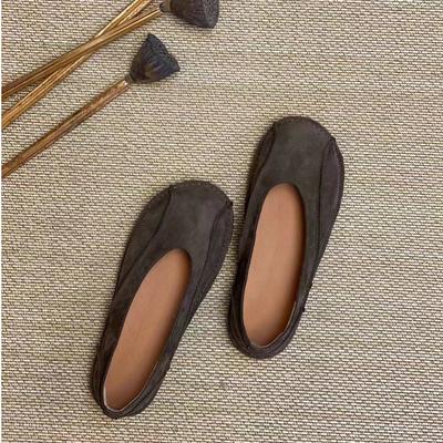 Кожаные ретро туфли на плоской подошве из мягкой кожи, мягкая подошва, одинарные, из первого слоя коровьей кожи, женские туфли, новая плоская обувь