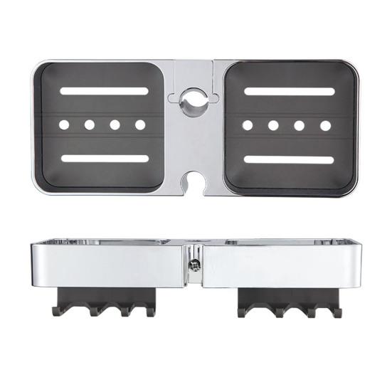 Полка для ванной комнаты, душевая кабина с 8 крючками, прочная, несущая, простая в установке, настенная полка для хранения, держатель для душевой лейки