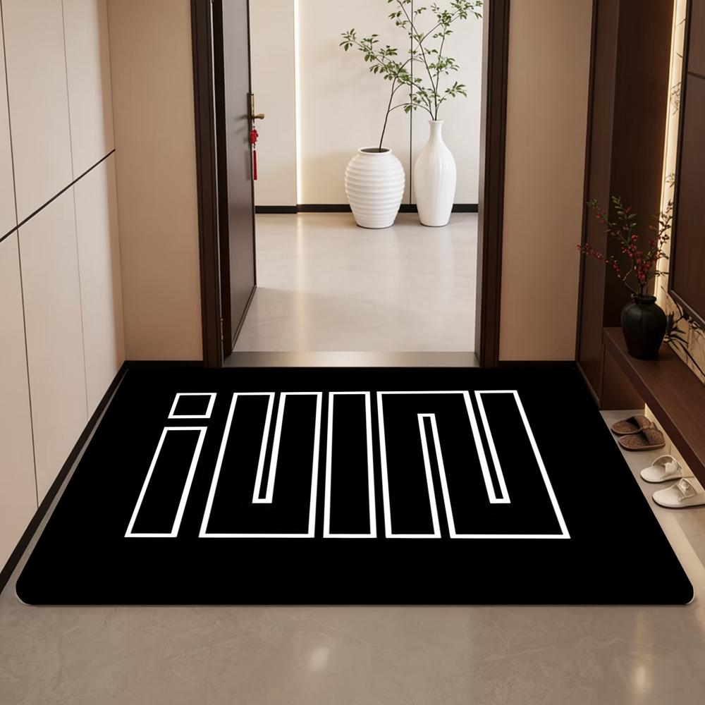 Music I-I-DLE Floor Mat Diatomite Bath Mat, Quick Dry Absorbent Non-Slip Door Mat