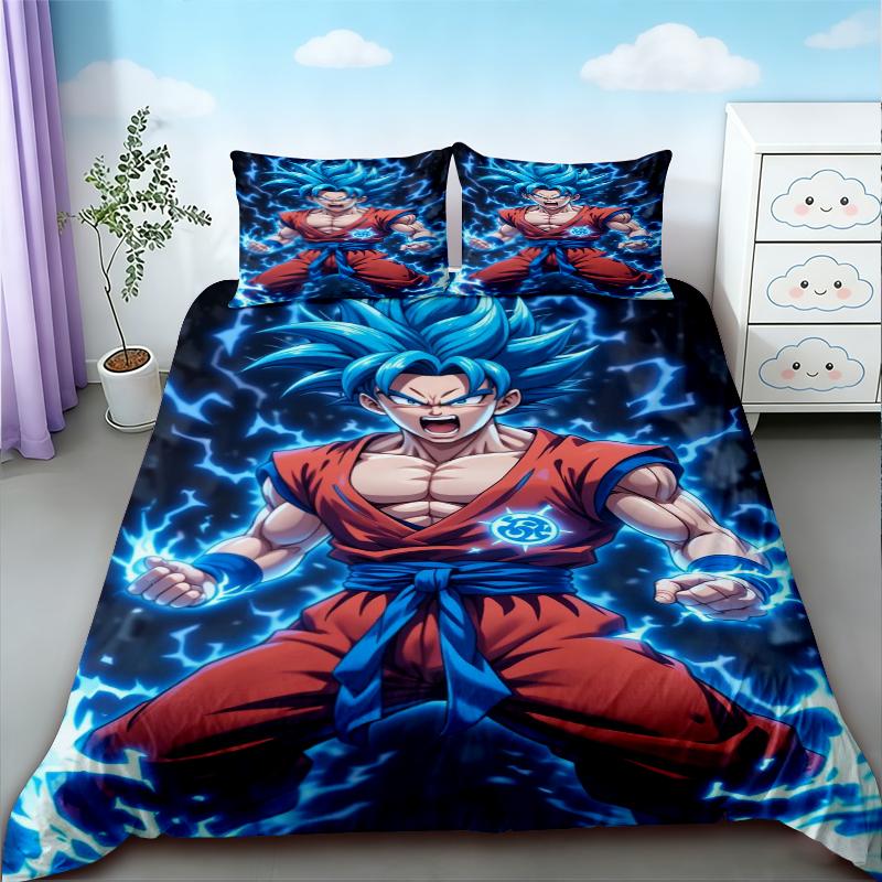 Набор пододеяльников Dragon Ball Аниме Набор постельного белья с мультяшным персонажем Goku Детский пододеяльник Размеры Queen King для спальни Домашний декор