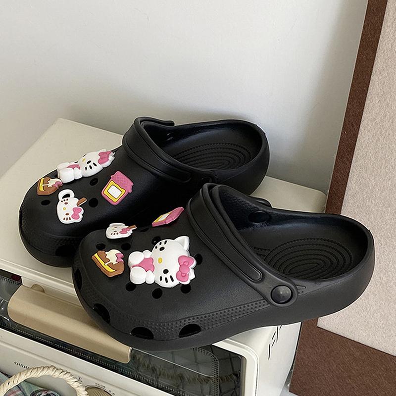 Набор шармов для обуви Hello Kitty для сандалий Abs, водонепроницаемых, украшения на пряжку, аксессуары, игрушки, подарок