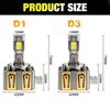2 шт. Светодиодные лампы для фар D1S D3S двойного цвета Canbus D8S D1R D3R D8R Turbo LED 60000 лм Двусторонние 56-ядерные чипы CSP 6000K 4300K Переключаемая вилка Plug&Play