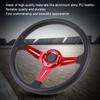 14-дюймовый универсальный руль для автомобиля из ПУ кожи и алюминиевого сплава, с кнопкой звукового сигнала, модифицированный красный