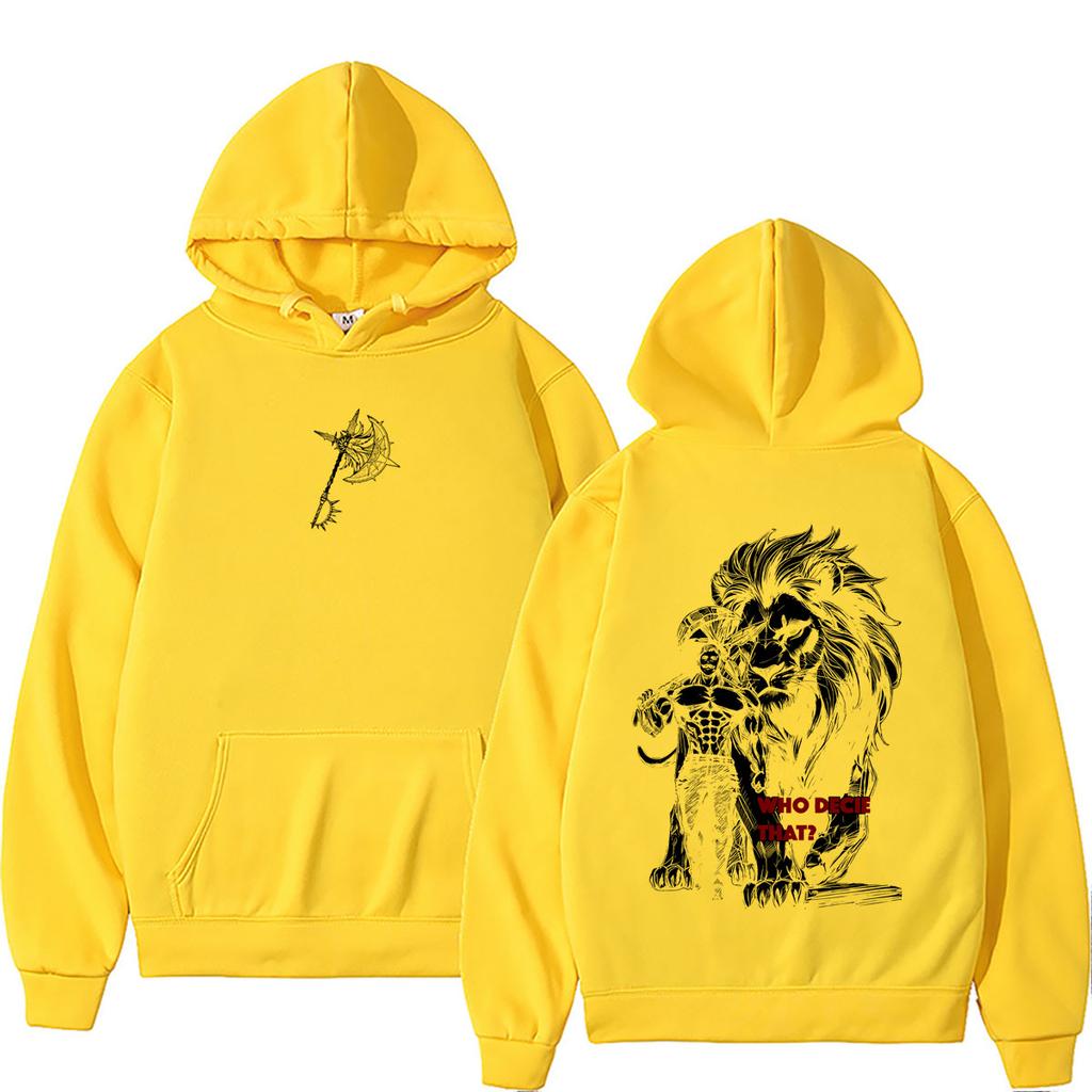Hot Sale Anime The Seven Deadly Sins Hoodie Manga Lion's Sin of Pride Escanor Graphic Pullover Hoodies Fashion Streetwear