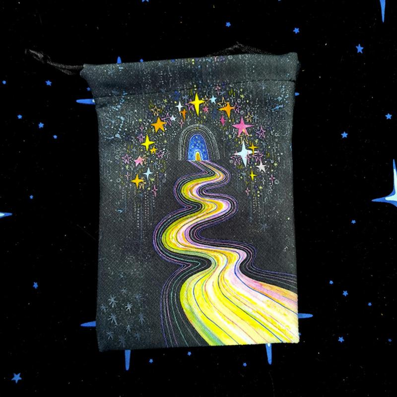 Мешочек для карт Таро Композитный флис Затягивающийся мешочек для хранения Мешочек для хранения Таро Мешочек для рунных костей Мешочек для украшений Мешочек для подарков на вечеринку/Рождество