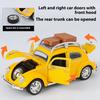 1/32 Volkswagen Beetle Alloy Die-cast Car Model Sound and Light Bring Back Pull Function Vehicle with Base Ornament Children's Gift