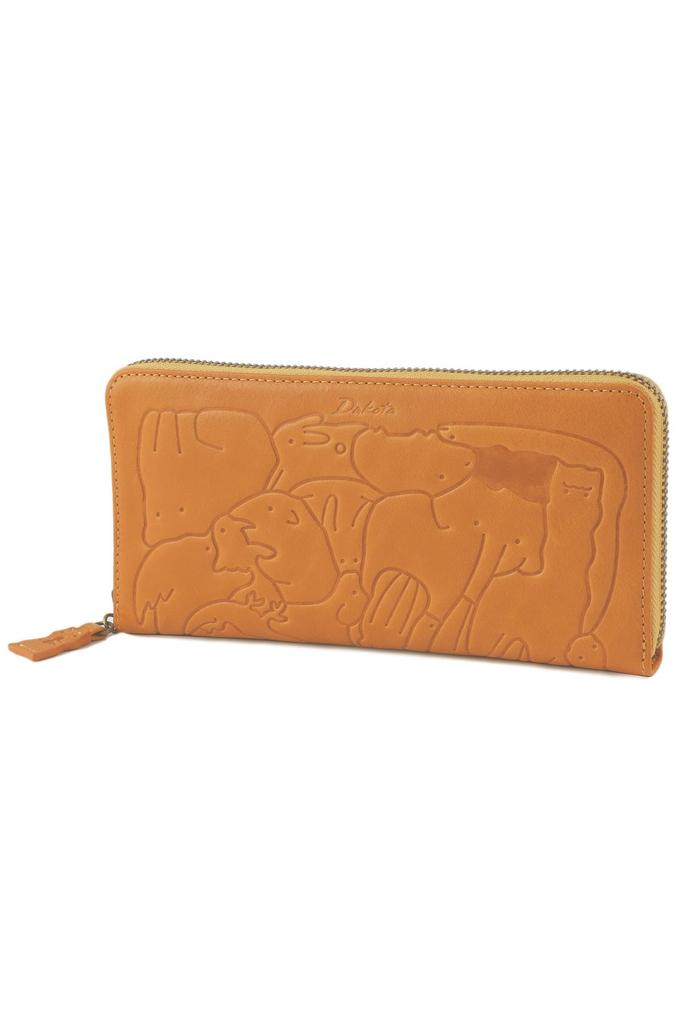 Long Wallet Round Zipper Genuine Leather Mustard [Dakota] Women's 30192-53