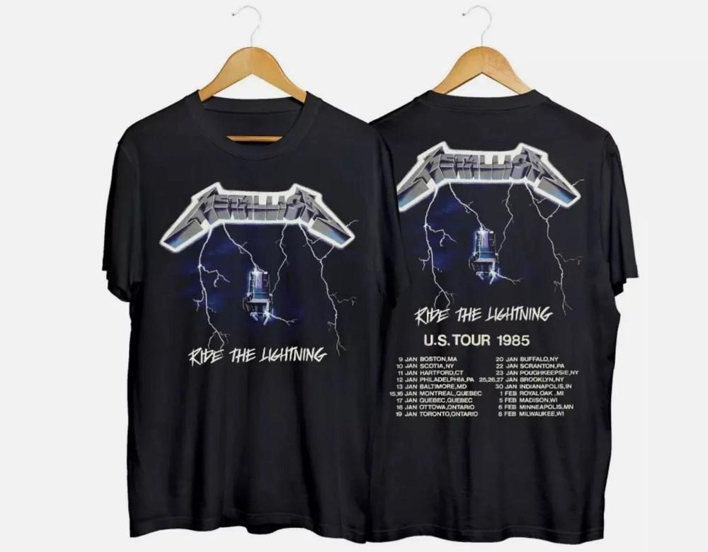 Винтажная футболка Metallica Ride The Lightning US Tour 1985 года, унисекс