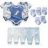 Newborn Outfit Set 3Pieces Cartoon Baby Bodysuit+4Pieces Cotton Pant+5Pair Socks Toddler Boy Girl Clothing