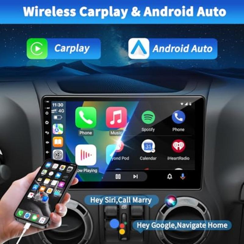 Car Stereo Radio for Jeep Wrangler JK Compass Grand Cherokee Dodge Ram 1500, Android 13 2GB+64GB, 10 inch IPS Touchscreen Wirel