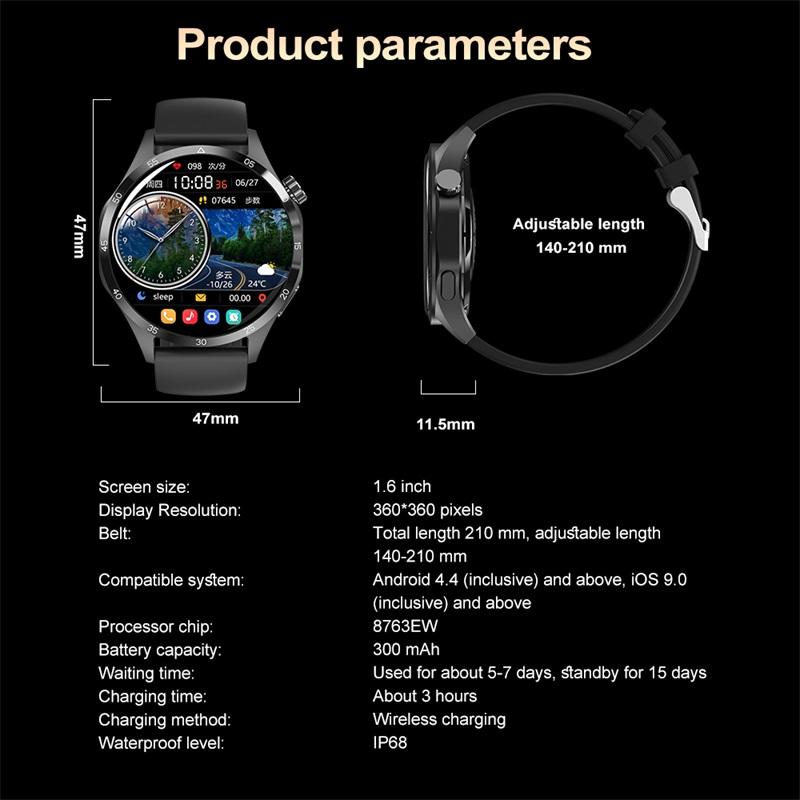 SACOSDING Smart Watch 4 Men Watch 4 Pro AMOLED HD экран Bluetooth вызов NFC мониторинг здоровья Smartwatch 2024 Новые часы GT 4
