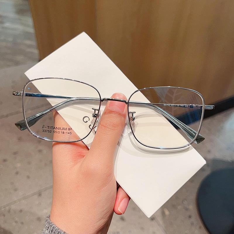 Металлическая ретро-полигональная большая оправа для очков для мужчин с повседневными большими лицами может быть оснащена оправами для очков по рецепту