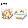 Non-damaging Wall Decal Cartoon Cat Sticker, Funny Orange Bathing/Licking Decal, PVC Sticker Peel And Stick Self-Adhesive Room Mural for Kitchen,