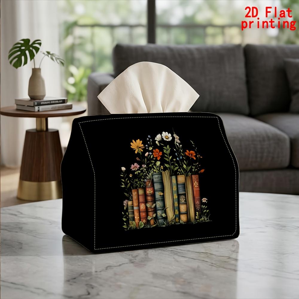 1pc Modern Floral Tissue Box Holder with Shelf-Mountable Napkin Dispenser - Reusable Suitable for Kitchen, Living Room, Bedroom, Bathroom Storage - De