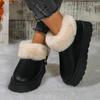 Snow Boots for Women  Winter New Cashmere Boots Fashion Metal Buckle Thick Soles Plush Botas Cotton Shoes for Woman