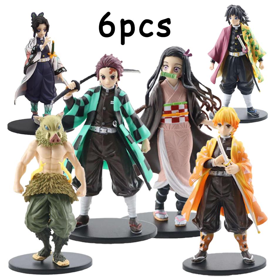 Anime Figure Kamado Tanjirou Nezuko Demon Slayer Figure Action Figures PVC Model Toys Zenitsu Figurine Inosuke Kimetsu No Yaiba