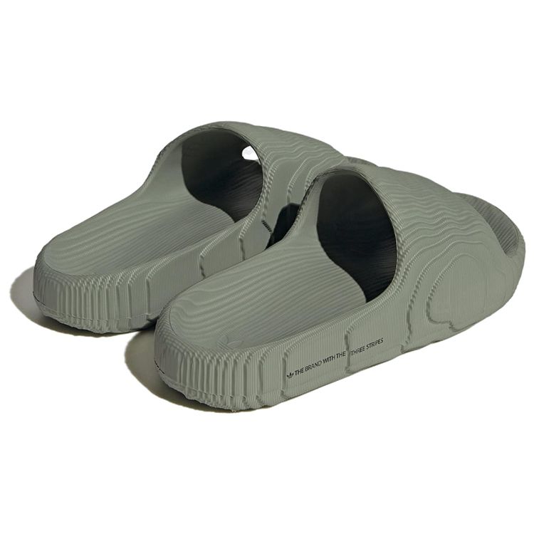 Adidas Adilette 22 Slides серебристо-зеленые женские кроссовки Core-Black IG8264