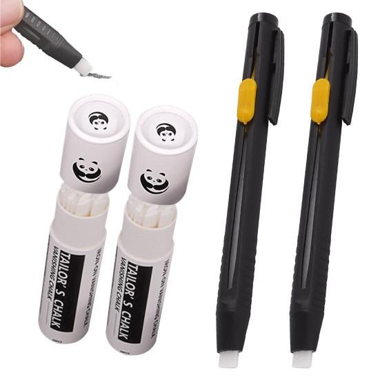 Heat Erasable Fabric Marker for Sewing Quilting Embroidery Disappearing Fabric Chalk Marking Pen Washable Marker with Replaceable Refills