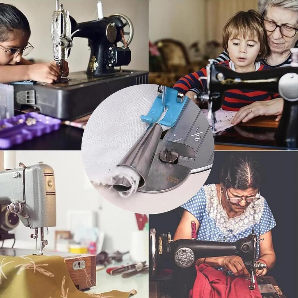 Универсальная швейная лапка для подгибки 4 шт., лапка для подгибки 7/8/9/10 мм шириной, лапка для подгибки валиком, лапка для швейной машины, подгибка для дома и промышленности