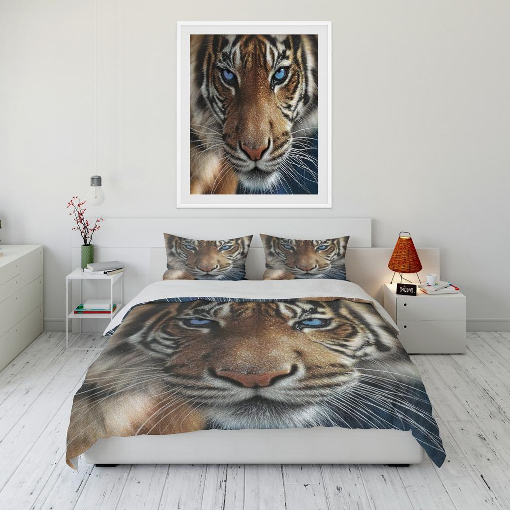 Tiger Pattern Bedding Set Cute Bear Kawaii King Twin Double Child Bedding Collection Microfiber Or Polyester Duvet Cover Collection