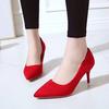 Large Size High Heels New Pointed Stiletto Suede Wild Four Seasons Single Shoes Female Tide
