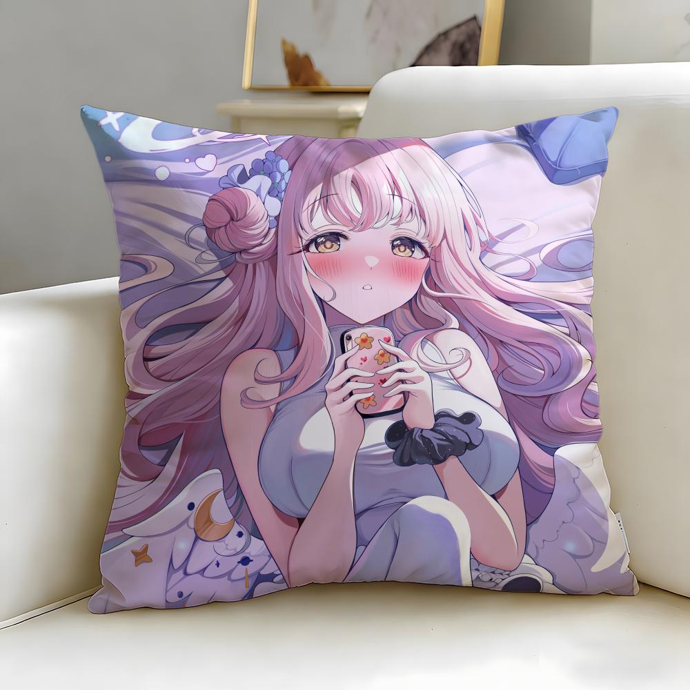 popular anime character Misono Mika Cushion Cover Soft EasyWash Pillow Case Versatile for Couch Bed Travel and Office