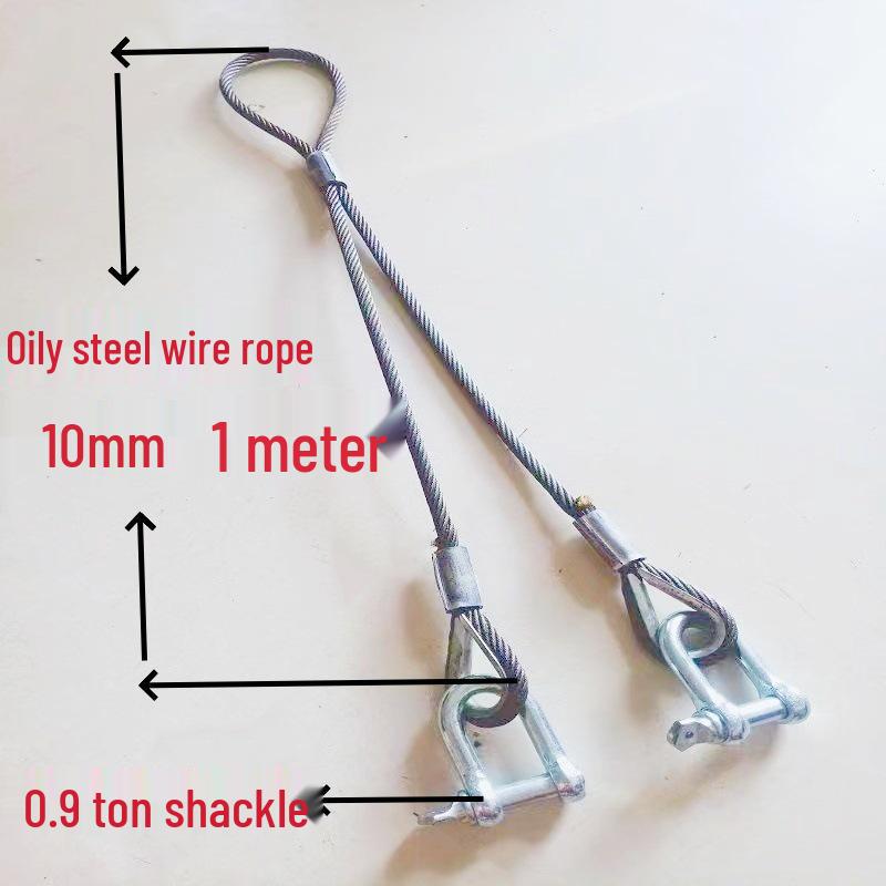 Двухветвевой строп из плетеного стального каната с крюками для такелажа при обслуживании кранов