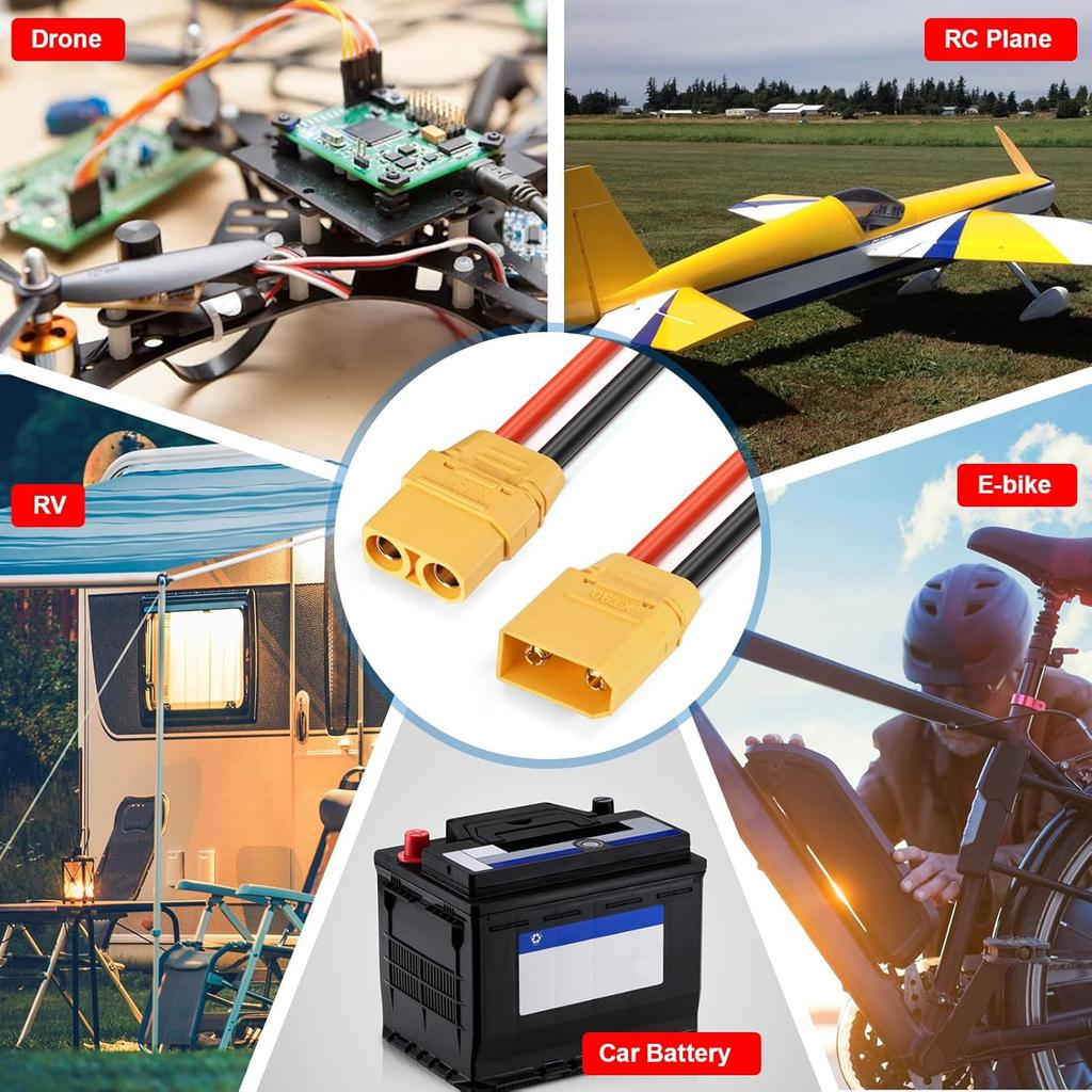 Male Female Connector XT90 Plug with Back Cover Silicone Wire Connectors Adapter Cable Terminal Plugs for RC Lipo Battery