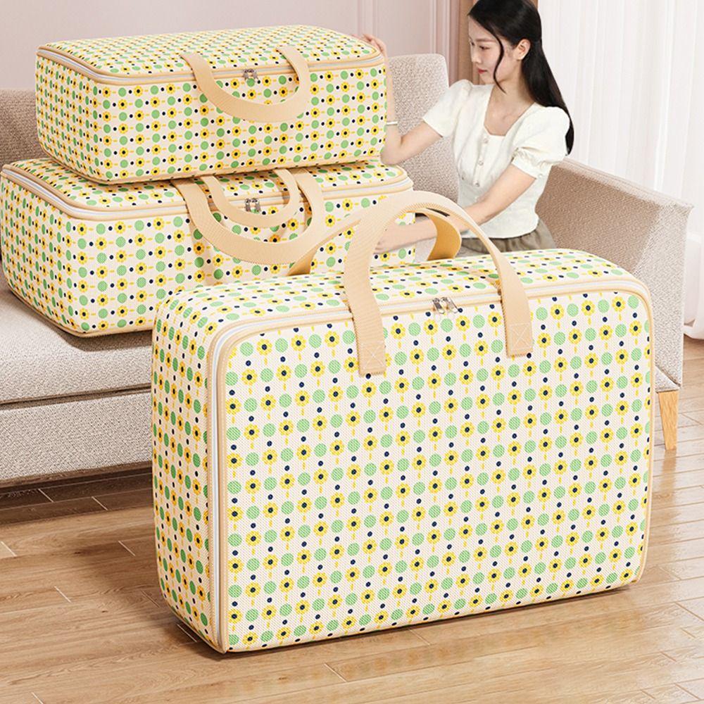Foldable Clothes Storage Bins with Handle Moving Storage Quilt Bag New Quilt Storage Bag for Home