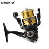 DEUKIO New Original Spinning Fishing Reel Seawater Freshwater Metal Spool 5+1BB Bearing Fishing Gear Full Metal Shallow Line Cup Fishing Reel