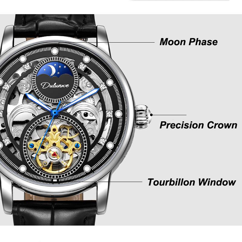 Мужские часы модные водонепроницаемые автоматические механические наручные часы роскошные турбийон деловые часы мужские Relogios