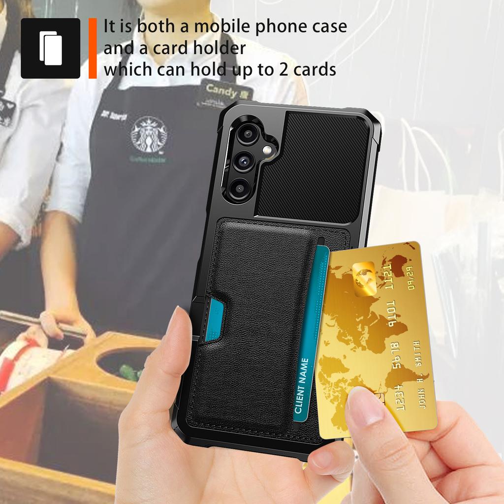 ZM02 For Samsung Galaxy A25 5G (Global) (161.0 X 76.5 X 8.3mm) Case Card Slot Leather+TPU Defender Phone Cover
