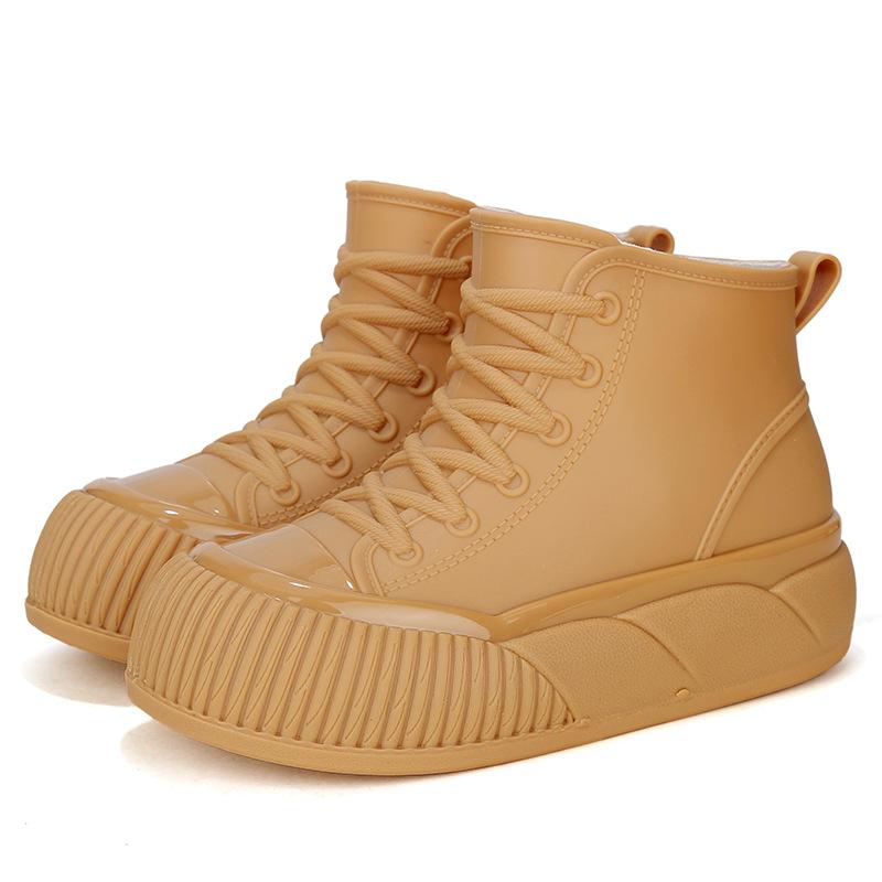 New women's rain boots short non-slip water shoes waterproof rain shoes fashionable casual foot rubber shoes