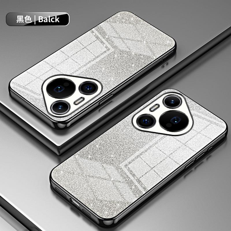 Применимо к Huawei Pura80Pro гальванизированный чехол для мобильного телефона с блестками Pura70Pro прозрачный P60 противоударный защитный чехол P30
