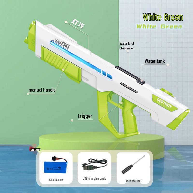 Handheld Continuous Fire Electric Water Gun with Integrated Pulse and Automatic High-Pressure Pumping for Kids