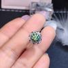 Trendy Flower Shape Green Cubic Zirconia Silver Color Ring For Women Party Crystal Jewelry Adjustable Size Gifts for Women