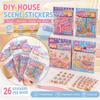 Cartoon 3D Landscape Sticker Book Decorative Miniature Scene Collage DIY Cabin Scene Sticker  Toy
