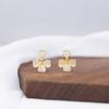 Серьги-гвоздики с опалом и четырехлистным клевером, женские простые летние серьги с бриллиантами и любовью, серьги-гвоздики Lucky Grass Commuter