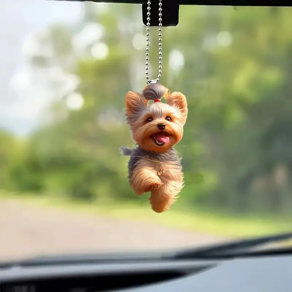 Симпатичная собака акриловая плоская подвесная елка