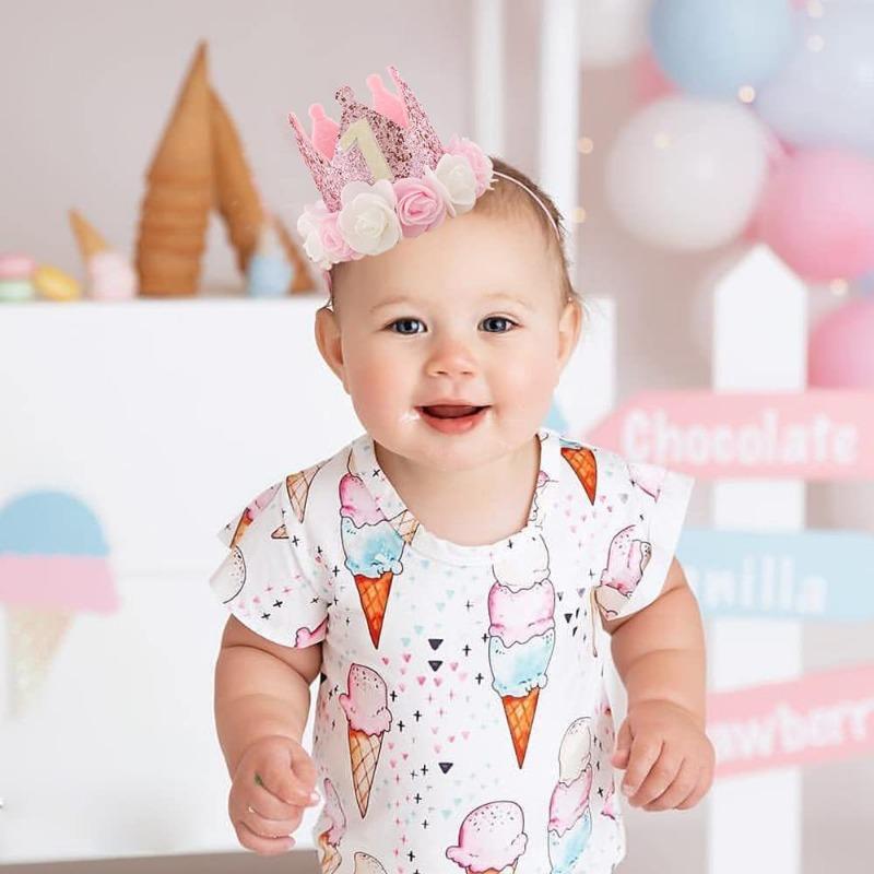 Корона для дня рождения ребенка 1 год своими руками, аксессуары ручной работы, повязка на голову, шляпа, принадлежности для вечеринки по случаю дня рождения ребенка