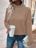 Casual Solid Knit Sweater Ladies V Neck Crew Neck Warm Daily Long Sleeve Blouse