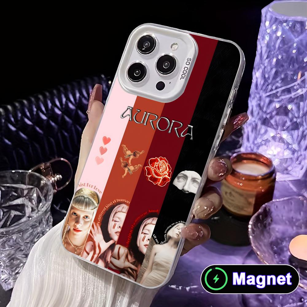Aurora Aksnes White Translucent MagSafe Mobile Phone Case for iPhone 17 16 15 14 13 12 11 X XR XS Air Pro Max Plus Cover