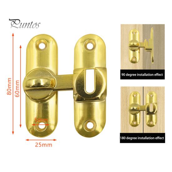Barn Door Lock 90/180 Degree Flip Sliding Door Latch Punch Free Simple Installation Heavy-Duty Bar Gate Latch Safety Slide Door Lock