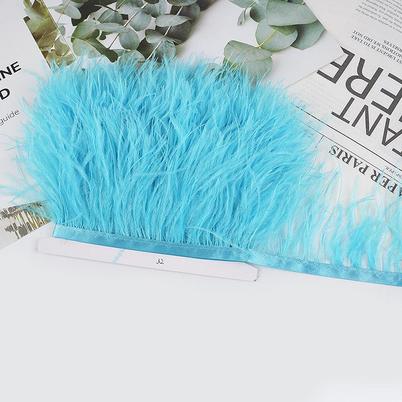 8-10Cm Ostrich Feather Wedding Dress Diy Performance Clothing Accessories Feather Tassel Including Webbing