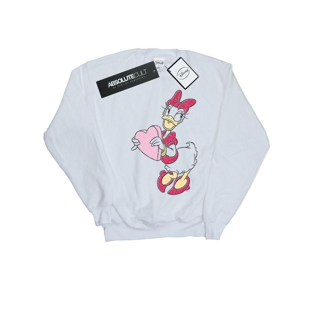 Disney Womens/Ladies Daisy Duck Love Heart Sweatshirt
