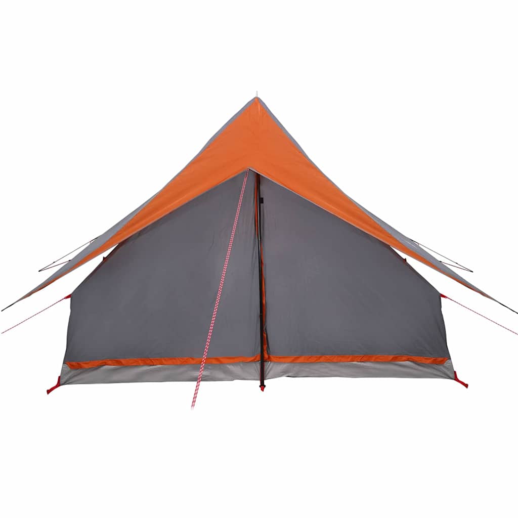 Family Tent with Roof in Grey and Orange 256 x 256 x 185 cm