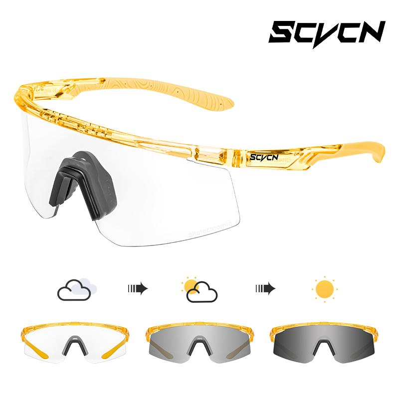 Фотохромные солнцезащитные очки SCVCN UV400 Велосипедные очки Очки для велосипеда Спортивные Мужские Очки для защиты глаз MTB Шоссейный велосипед UV400
