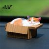Carton Cat Figurine for Desk Mini Ornaments, Simulation Express with Resin Kitten Figurines, Cute Small Statue Car Desktop Dashboard Decor,
