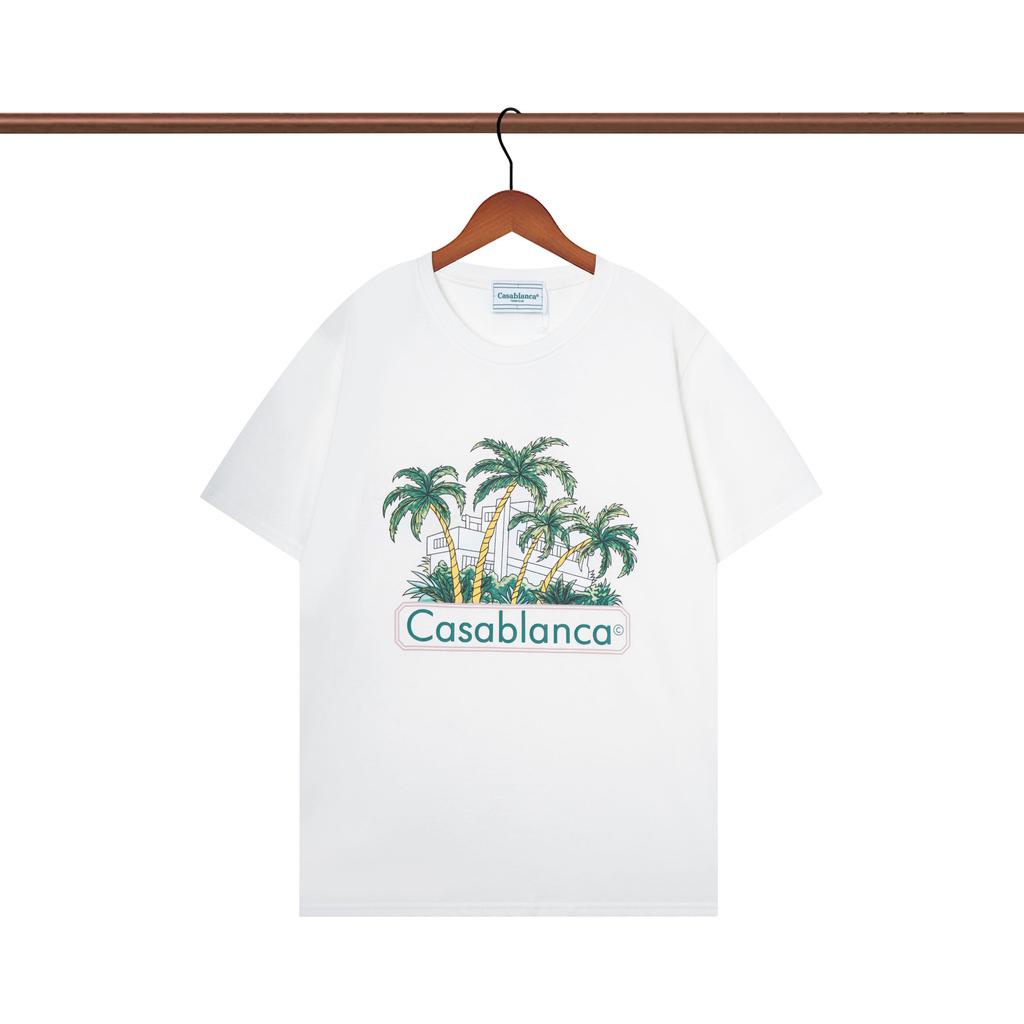 Casablanca 23 spring and summer new fantasy gate starry sky castle casa letter logo short-sleeved couple T-shirt